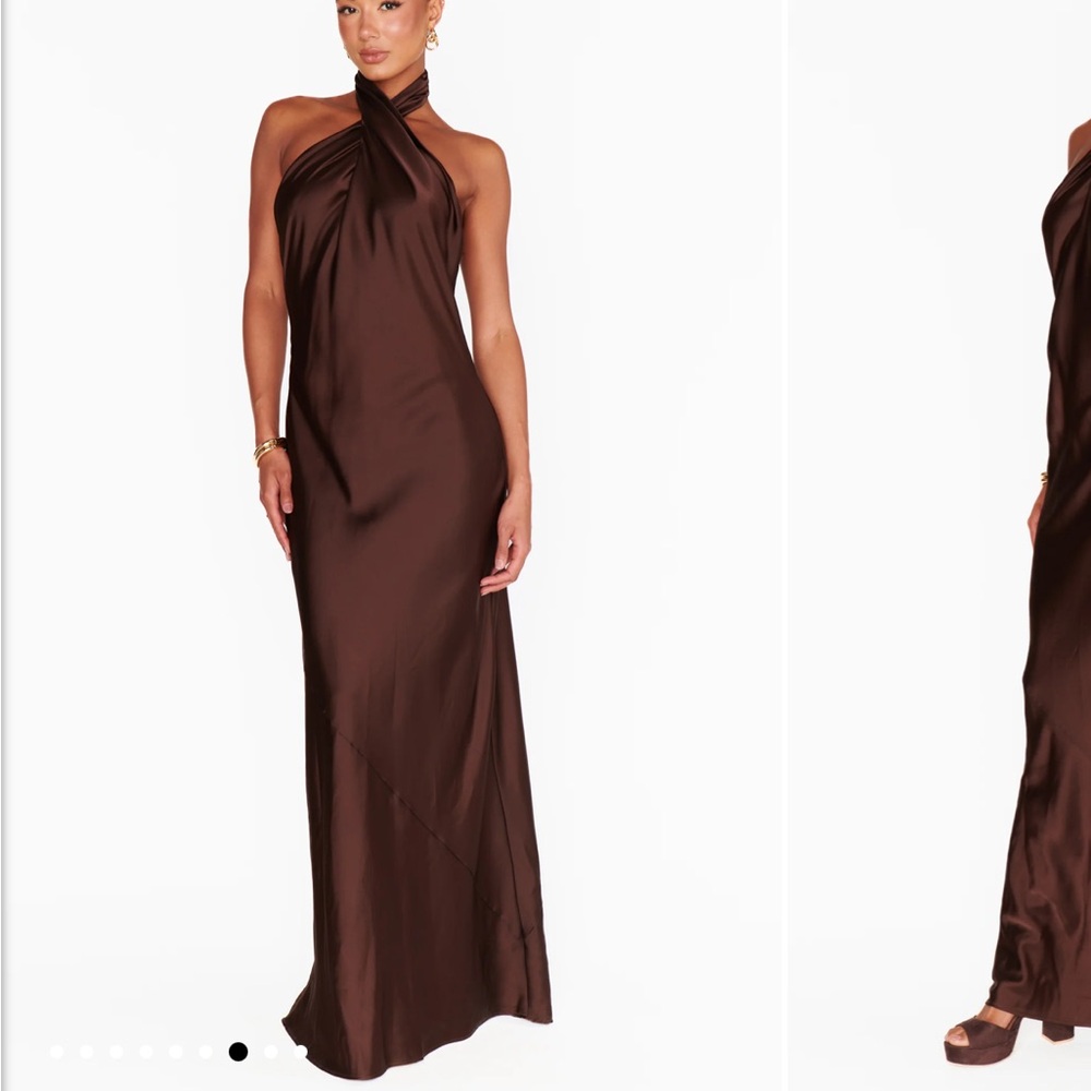 Jasmine Halter Maxi Dress Show Me Your Mumu Size small fabric flaws